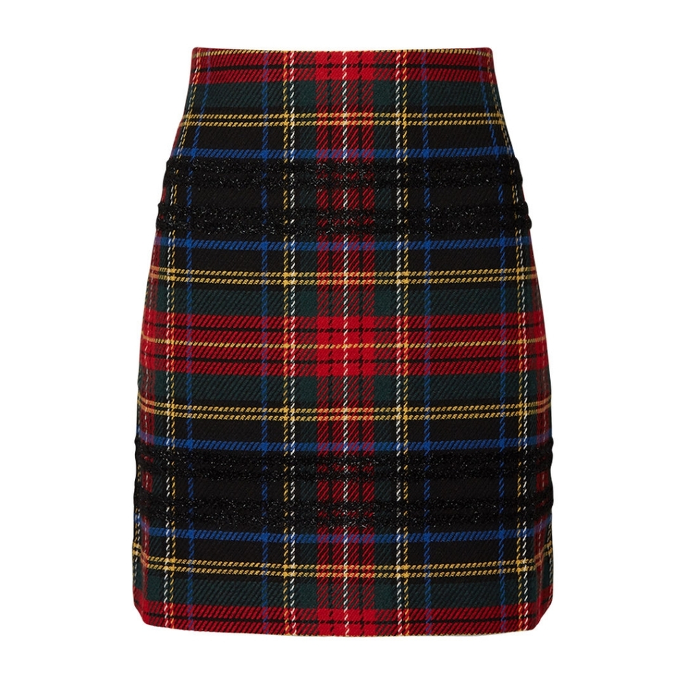 NWT J. CREW Stewart Plaid Sparkle Mini Skirt 16T